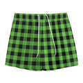 UFO Green And Black Buffalo Check Print Mesh Shorts