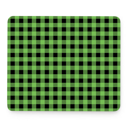 UFO Green And Black Buffalo Check Print Mouse Pad