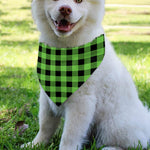 UFO Green And Black Buffalo Check Print Over The Collar Dog Bandana