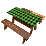 UFO Green And Black Buffalo Check Print Picnic Table Cover