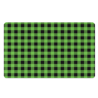 UFO Green And Black Buffalo Check Print Polyester Doormat