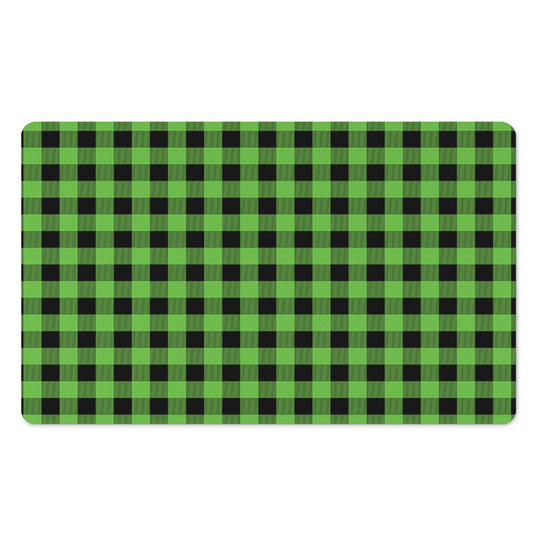 UFO Green And Black Buffalo Check Print Polyester Doormat