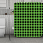 UFO Green And Black Buffalo Check Print Polyester Shower Curtain