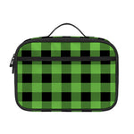 UFO Green And Black Buffalo Check Print Portable Lunch Bag