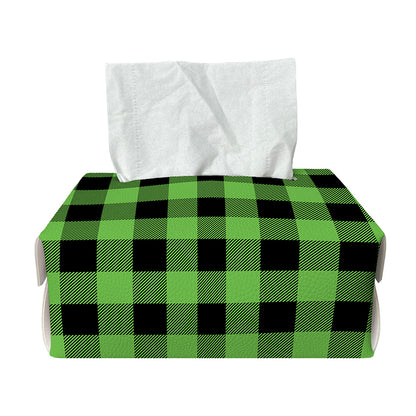 UFO Green And Black Buffalo Check Print Rectangle Tissue Box Cover
