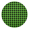 UFO Green And Black Buffalo Check Print Round Blanket