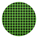 UFO Green And Black Buffalo Check Print Round Blanket