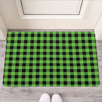 UFO Green And Black Buffalo Check Print Rubber Doormat