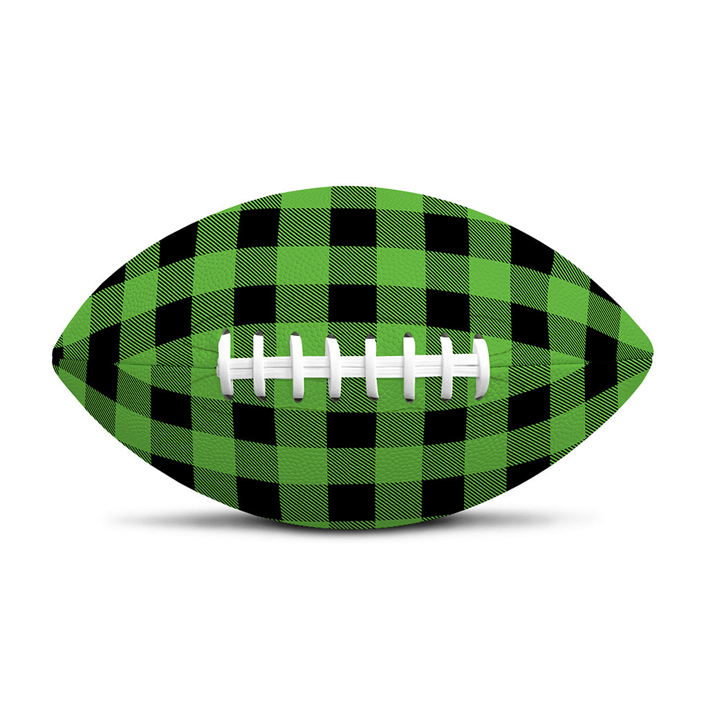 UFO Green And Black Buffalo Check Print Rugby Ball