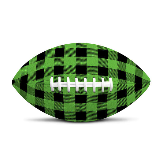 UFO Green And Black Buffalo Check Print Rugby Ball
