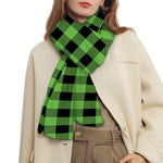 UFO Green And Black Buffalo Check Print Scarf