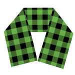 UFO Green And Black Buffalo Check Print Scarf