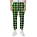 UFO Green And Black Buffalo Check Print Joggers