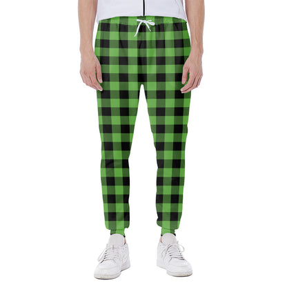 UFO Green And Black Buffalo Check Print Scuba Joggers