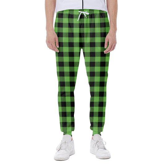 UFO Green And Black Buffalo Check Print Scuba Joggers