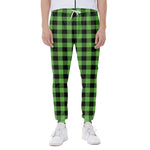 UFO Green And Black Buffalo Check Print Scuba Joggers
