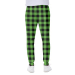 UFO Green And Black Buffalo Check Print Scuba Joggers
