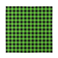 UFO Green And Black Buffalo Check Print Silk Bandana