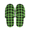 UFO Green And Black Buffalo Check Print Slippers