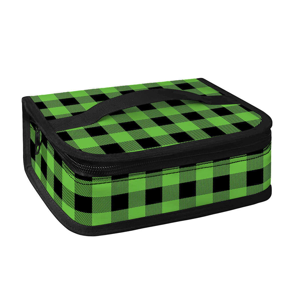UFO Green And Black Buffalo Check Print Small Lunch Bag