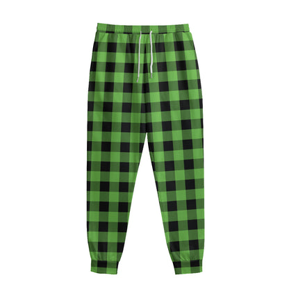 UFO Green And Black Buffalo Check Print Sweatpants