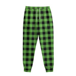 UFO Green And Black Buffalo Check Print Sweatpants