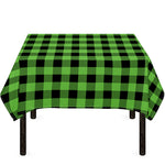 UFO Green And Black Buffalo Check Print Tablecloth