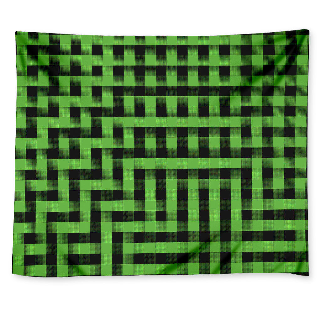 UFO Green And Black Buffalo Check Print Tapestry