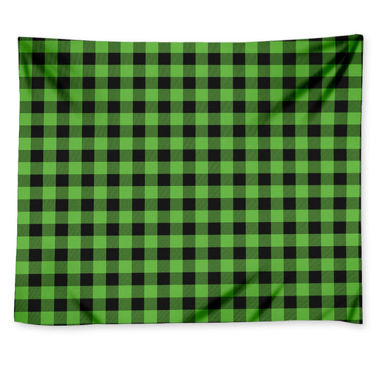 UFO Green And Black Buffalo Check Print Tapestry