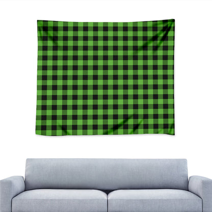 UFO Green And Black Buffalo Check Print Tapestry