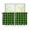 UFO Green And Black Buffalo Check Print Tier Curtains