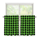 UFO Green And Black Buffalo Check Print Tier Curtains