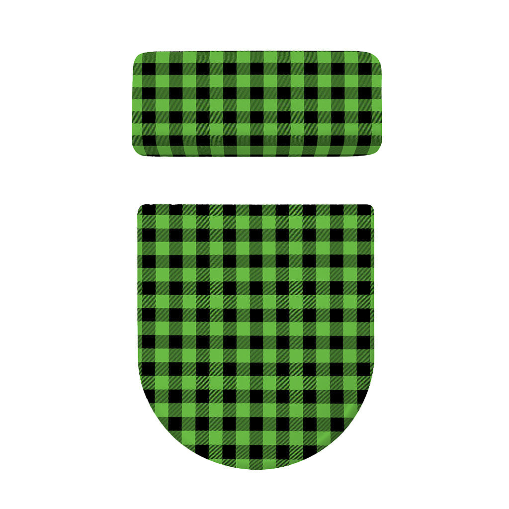 UFO Green And Black Buffalo Check Print Toilet Lid And Tank Cover Set