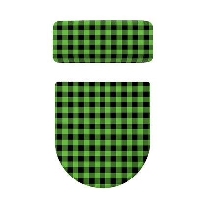 UFO Green And Black Buffalo Check Print Toilet Lid And Tank Cover Set