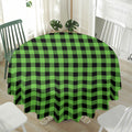 UFO Green And Black Buffalo Check Print Waterproof Round Tablecloth