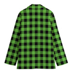UFO Green And Black Buffalo Check Print Women's Cotton Blazer