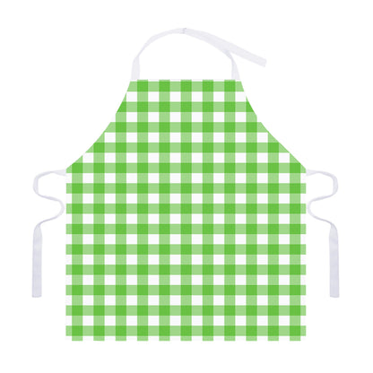 UFO Green And White Buffalo Check Print Adjustable Apron