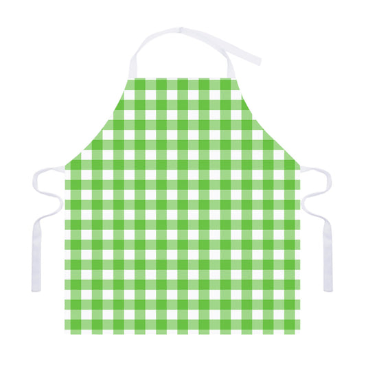UFO Green And White Buffalo Check Print Adjustable Apron