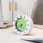 UFO Green And White Buffalo Check Print Alarm Clock
