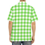 UFO Green And White Buffalo Check Print Aloha Shirt