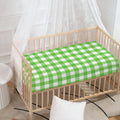 UFO Green And White Buffalo Check Print Baby Crib Sheet
