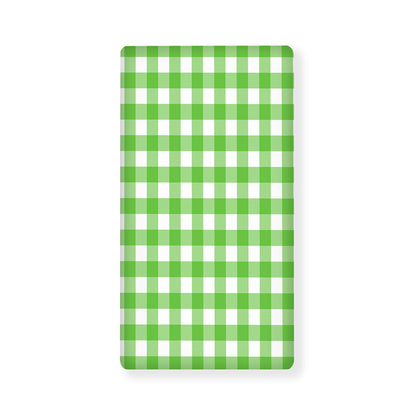 UFO Green And White Buffalo Check Print Baby Crib Sheet