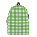 UFO Green And White Buffalo Check Print School Backpack