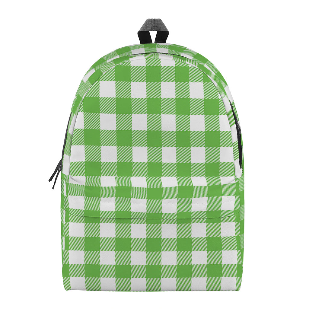 UFO Green And White Buffalo Check Print Backpack
