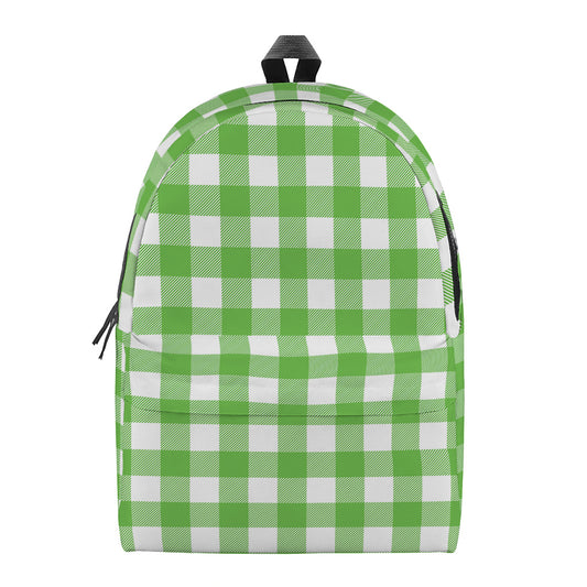 UFO Green And White Buffalo Check Print Backpack