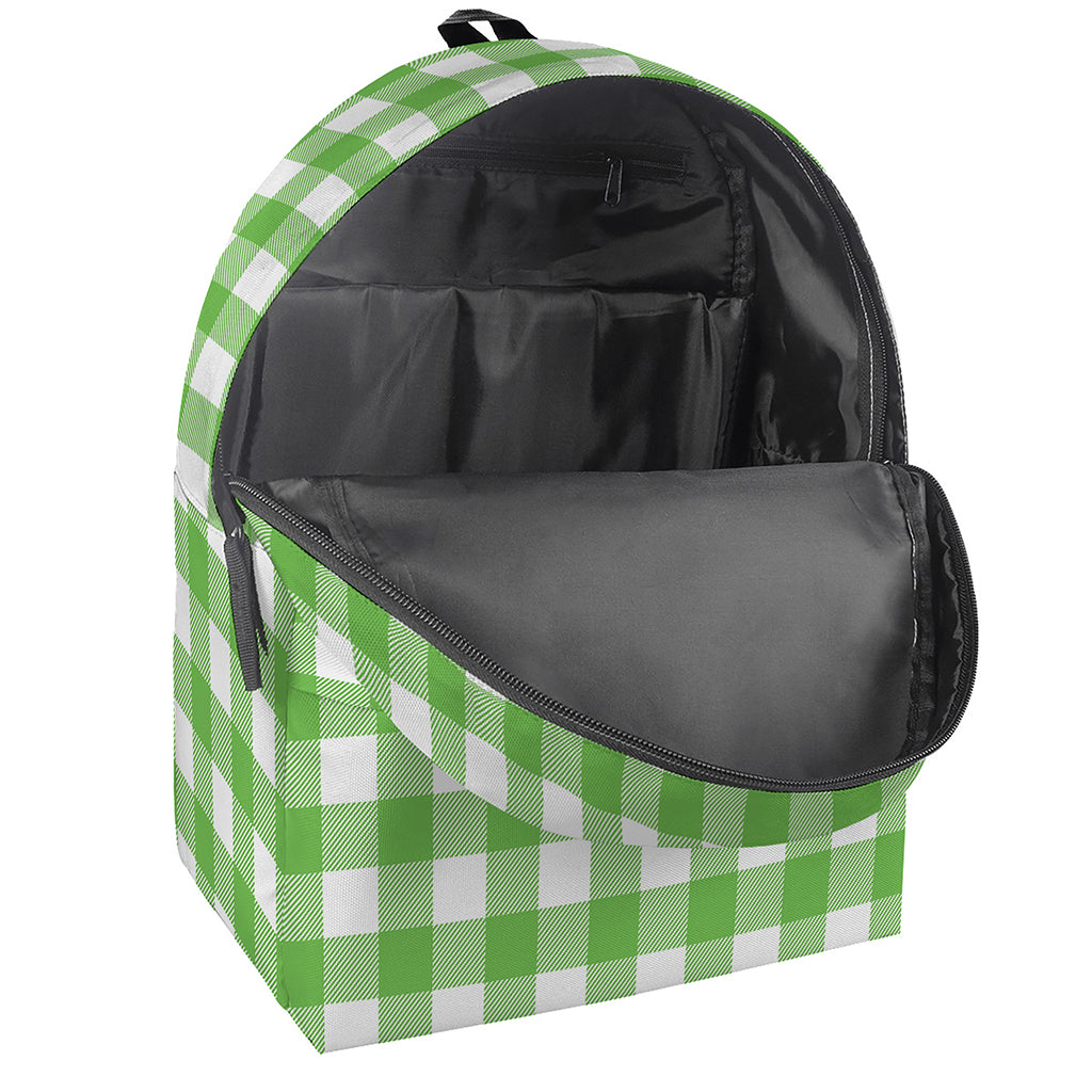 UFO Green And White Buffalo Check Print Backpack