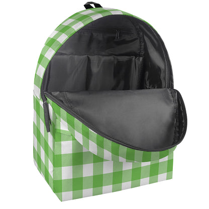UFO Green And White Buffalo Check Print Backpack
