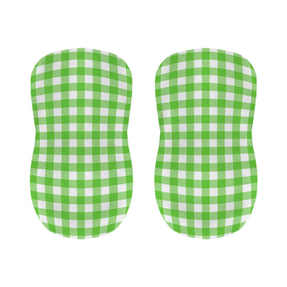 UFO Green And White Buffalo Check Print Bar Stool Covers
