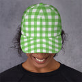 UFO Green And White Buffalo Check Print Baseball Cap