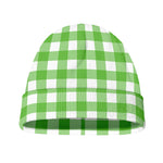 UFO Green And White Buffalo Check Print Beanie